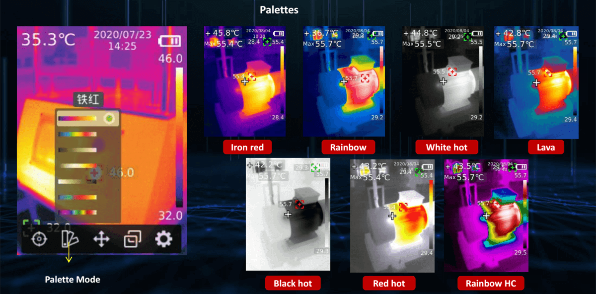 Thermal Imaging Pictures Palettes Options (1)