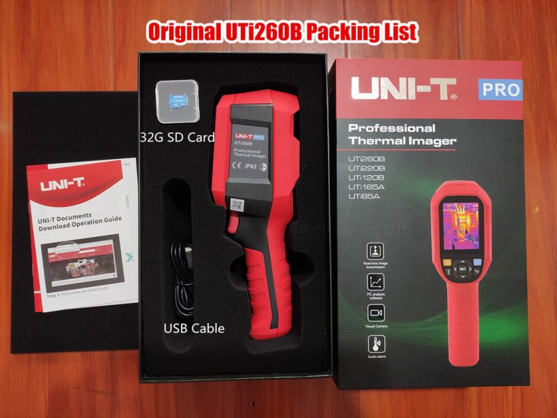 UTi260B Thermal Camera Packing List