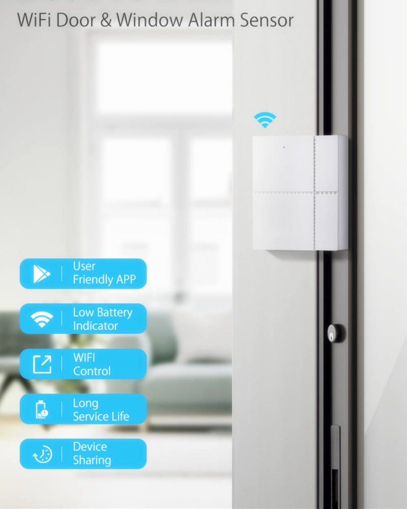 Smart WiFi Door Window Alarm Sensor-D210W-P1