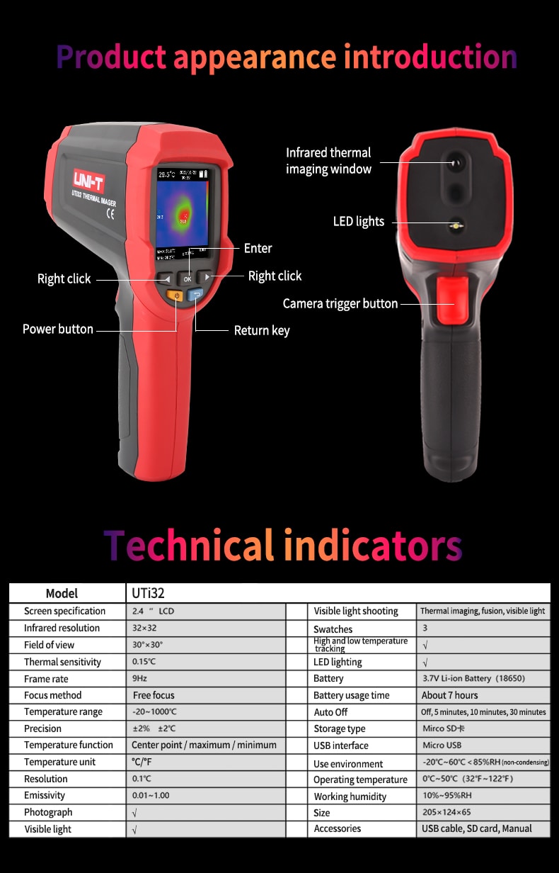 UTi32 Thermal Camera 1000degree Measurement-iSecus-P12