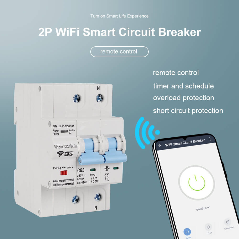 Tuya Smart WiFi Circuit Breaker 2P With Metering-P1