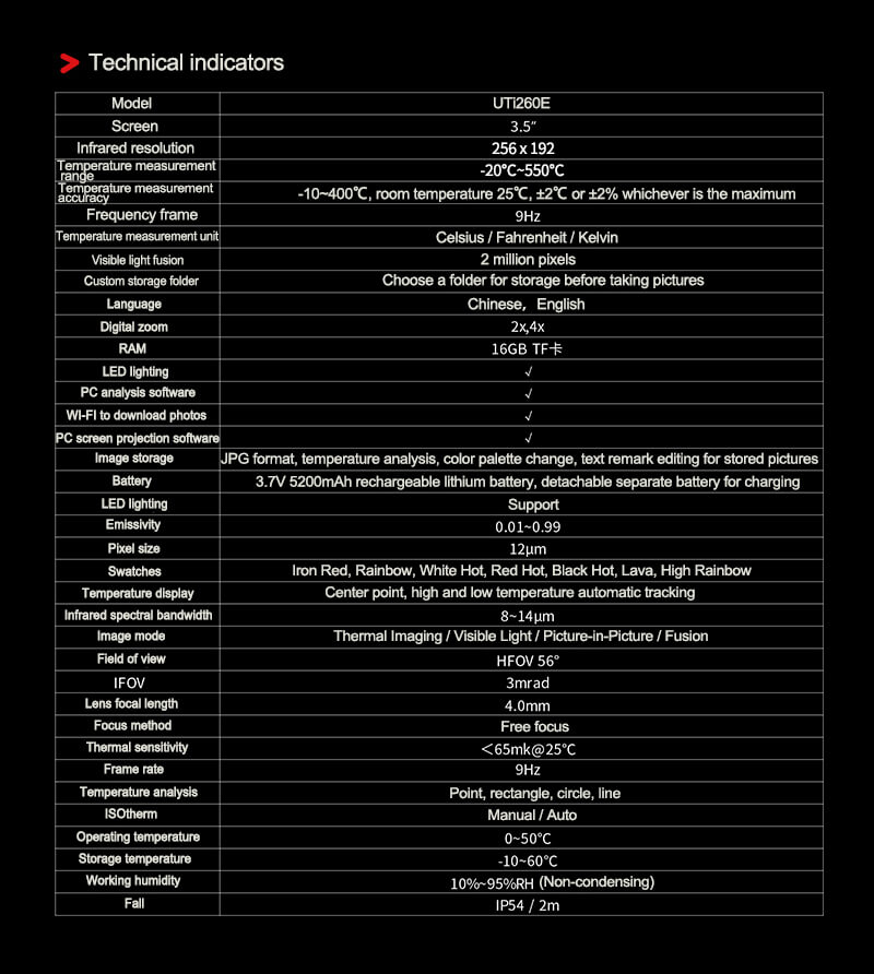 UNI-T UTi260E Thermal Imaging Camera with WiFi connection to Cellphone-iSecus-P2